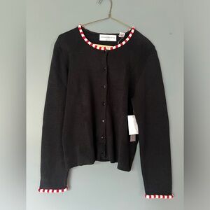 Vintage Marisa Christina Petite Xmas sweater cardigan black BNWT